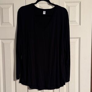 Old Navy Black Long Sleeve V-Neck Top